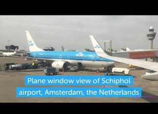 Window view of Amsterdam Schiphol airport, the Netherlands